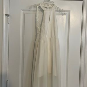Lulus white illusion high low Medium dress